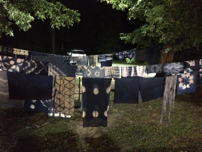 Indigo dyeing into the night…. 