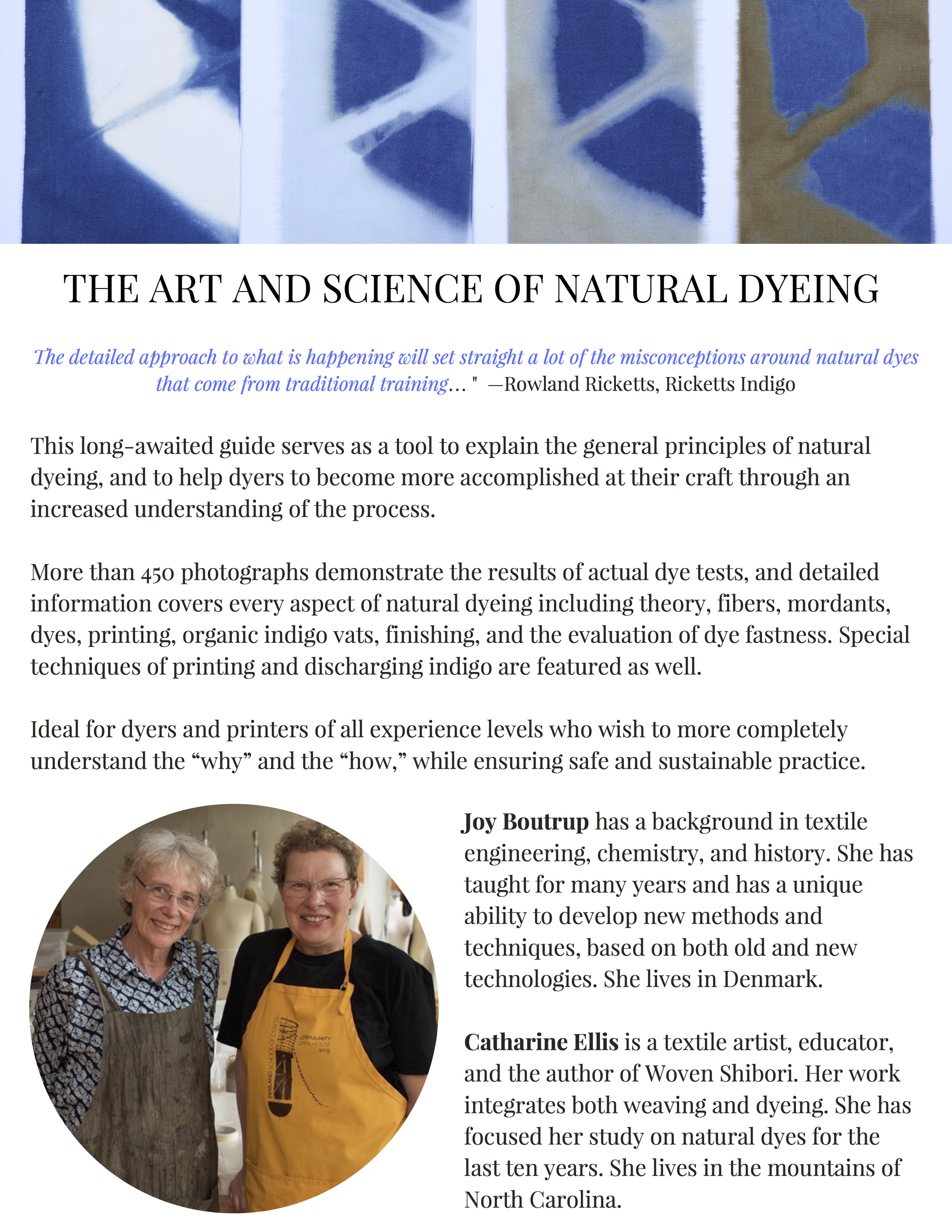 Art and Science of Natural Dyes back
